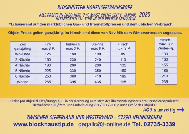                                                                                                                    Blockhütten Hohenseelbachskopf
