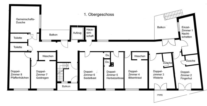 Gruppenhaus - OG Übersicht